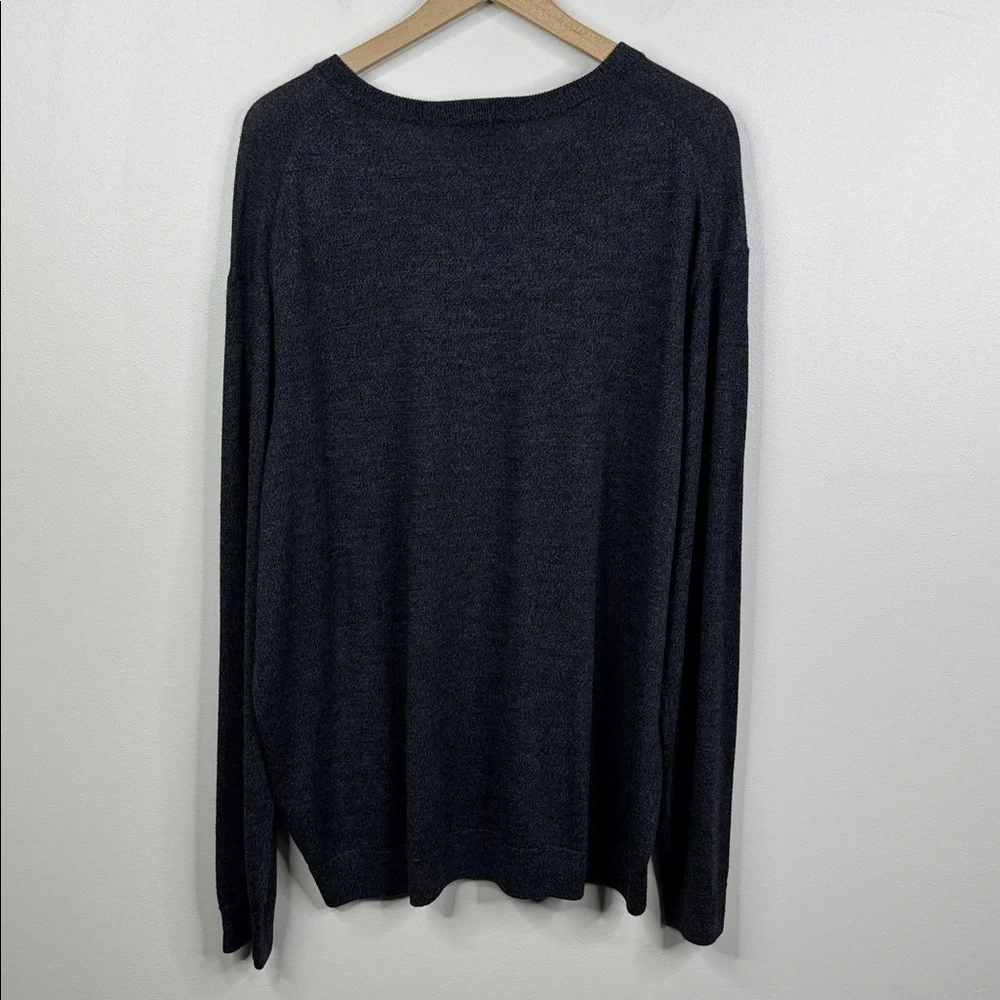 Hart Schaffner Marx 2XB Big Gray V-Neck Sweater 100% Extra Fine Merino Wool NWT